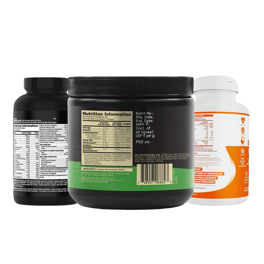 Daily Performance Pack Ultimate Fitness Combo – Creatine + Multivitamin + Omega 3 Fish Oil for Strength, Muscle Growth & Overall Health