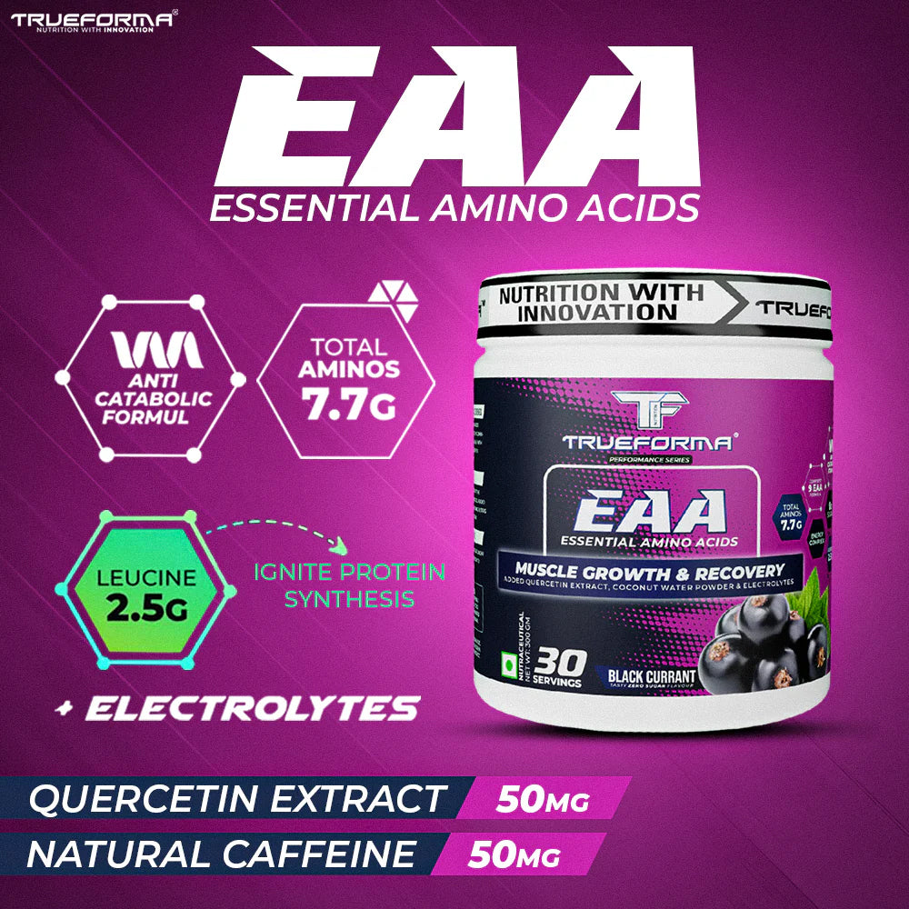 EAA Essential Amino Acids Powder | Muscle Recovery, Growth & Hydration | BCAA + Electrolytes | 30 Servings | Trueforma