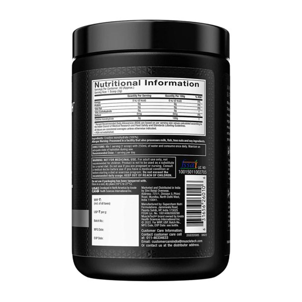 MuscleTech Platinum 100% Creatine (UNFLAVORED) 83 Servings-250 Grams