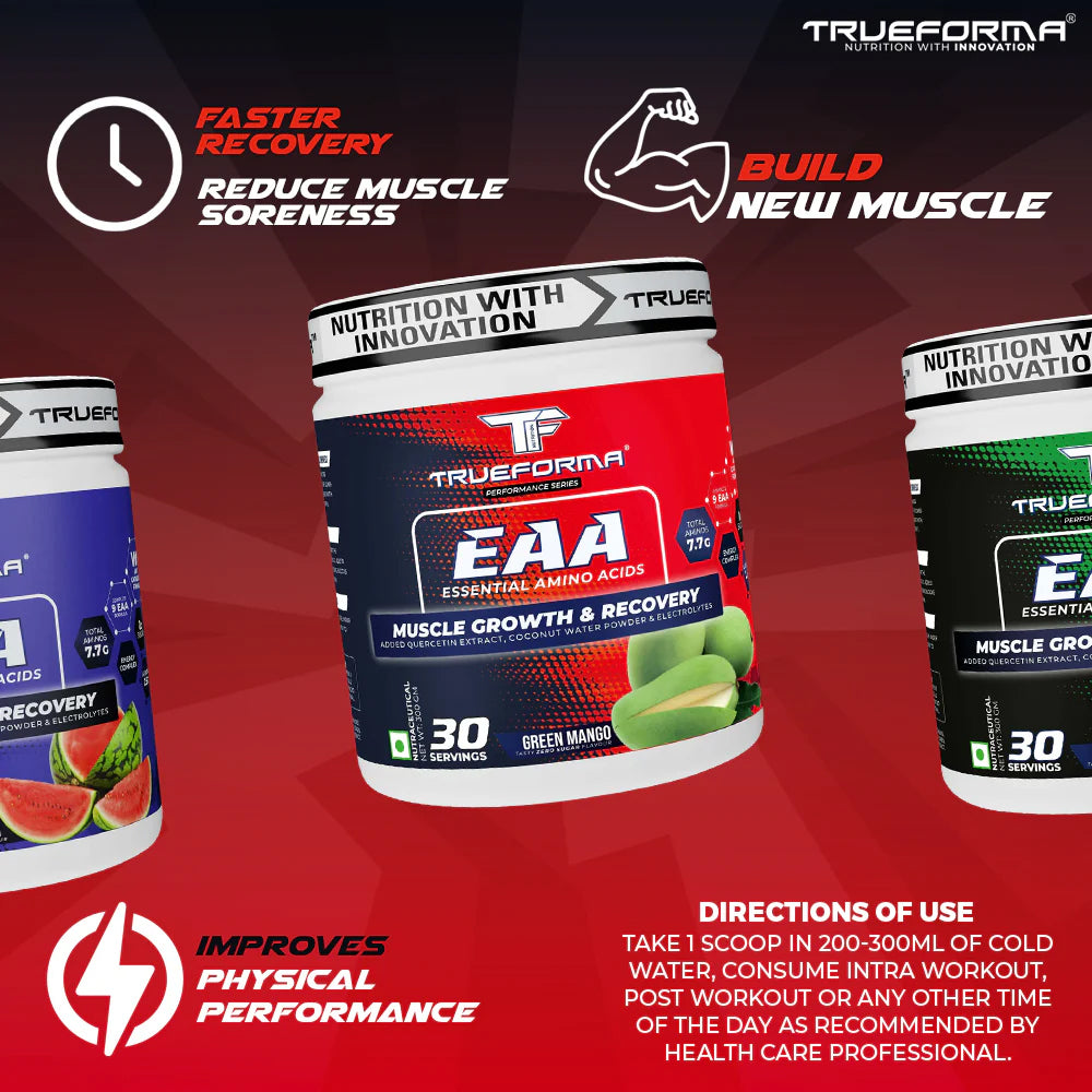 EAA Essential Amino Acids Powder | Muscle Recovery, Growth & Hydration | BCAA + Electrolytes | 30 Servings | Trueforma
