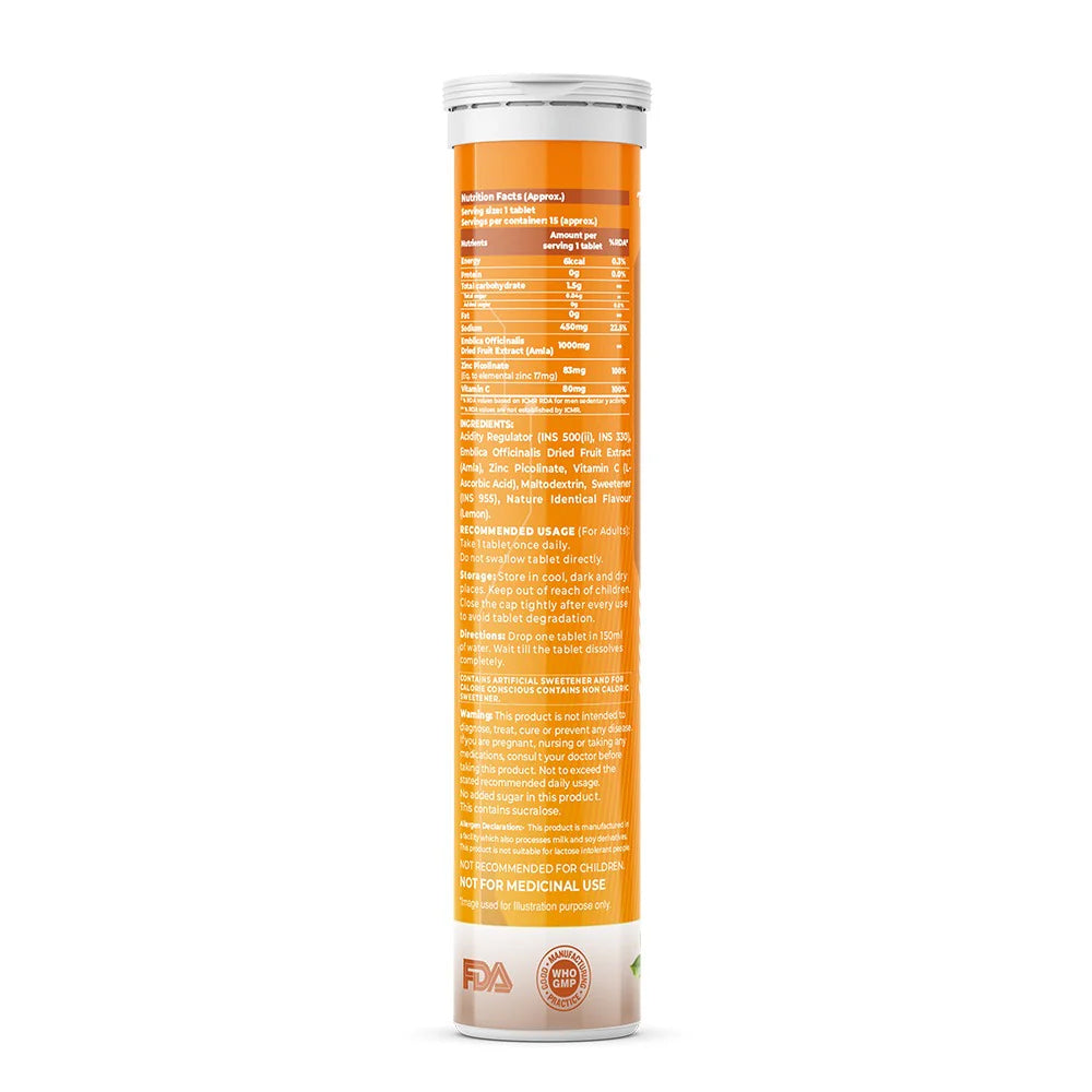 Trueforma® Vitamin C & amp; Zinc with Amla Extract | Effervescent Tablets