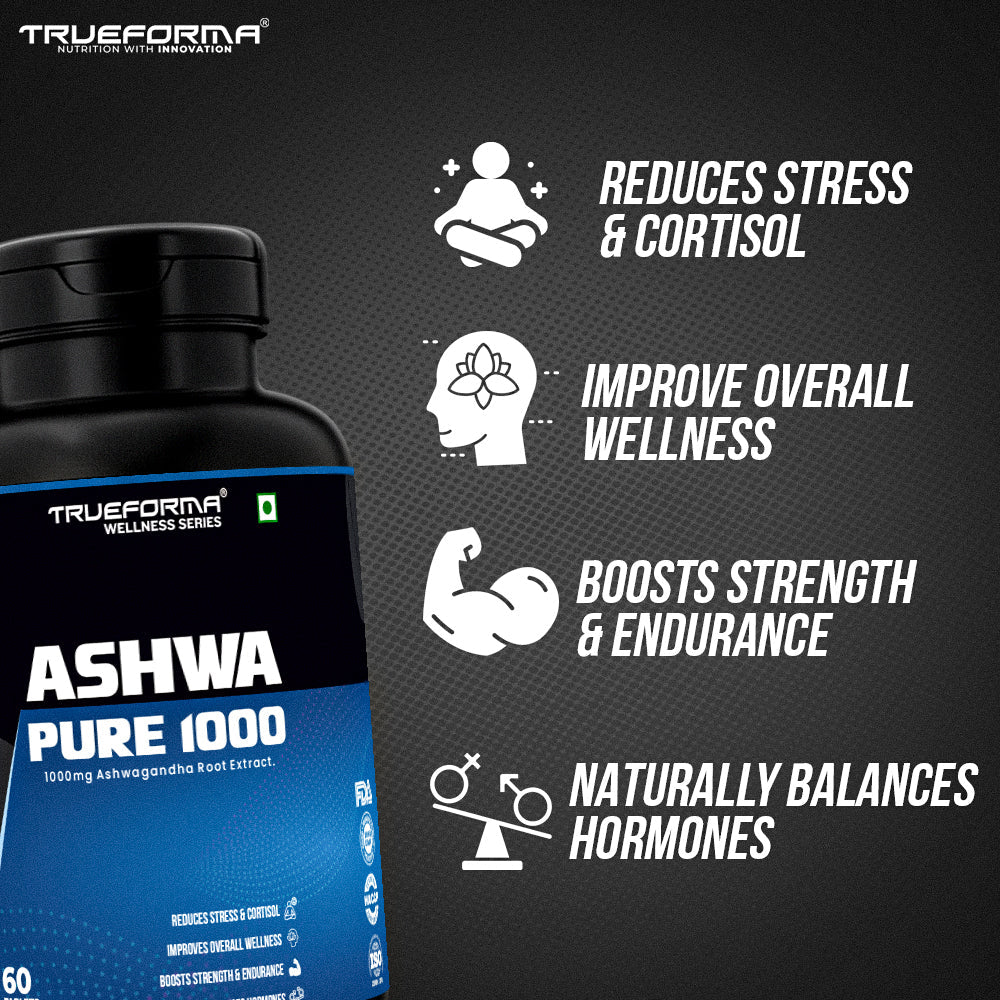 Trueforma® Ashwa Pure 1000 – Ashwagandha Root Extract | 60 Tablets