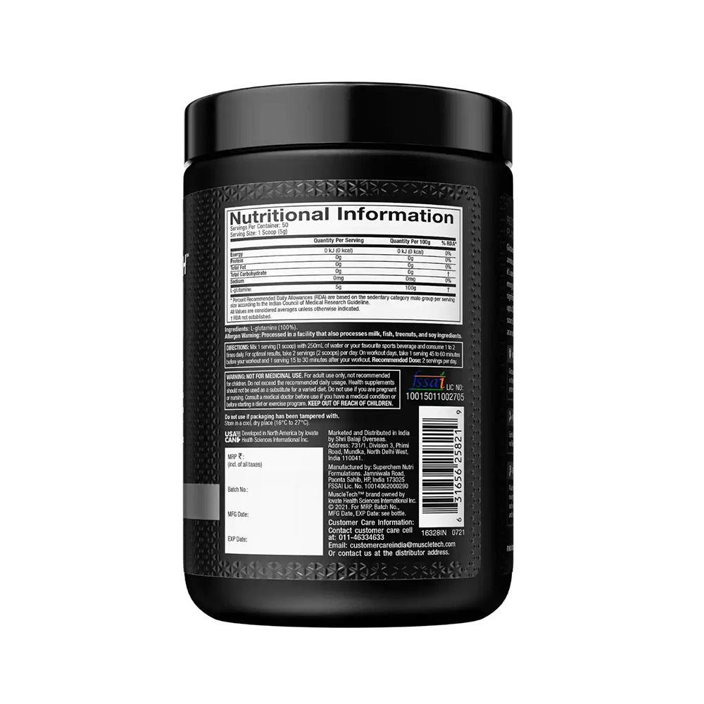 Muscletech Platinum Series 100% Glutamine- 250G