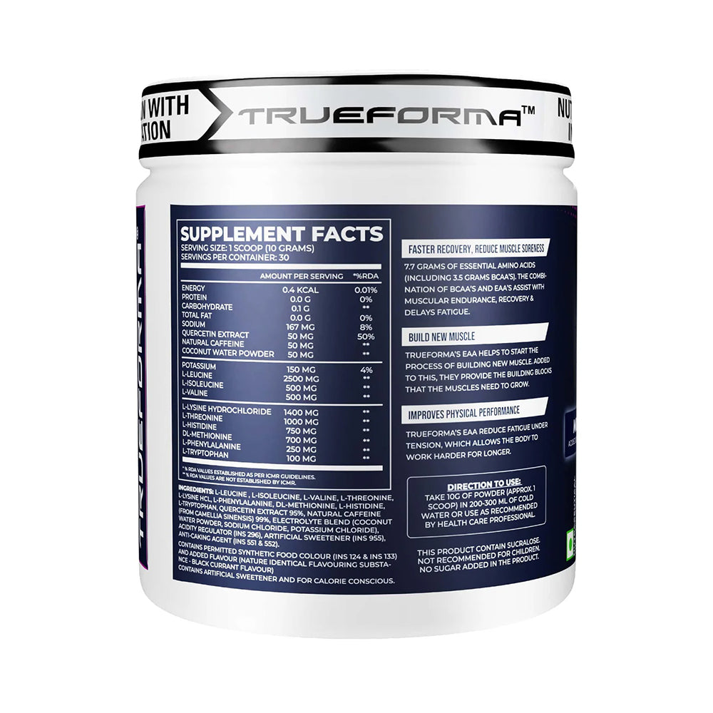 EAA Essential Amino Acids Powder | Muscle Recovery, Growth & Hydration | BCAA + Electrolytes | 30 Servings | Trueforma