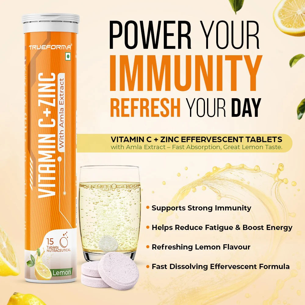 Trueforma® Vitamin C & amp; Zinc with Amla Extract | Effervescent Tablets