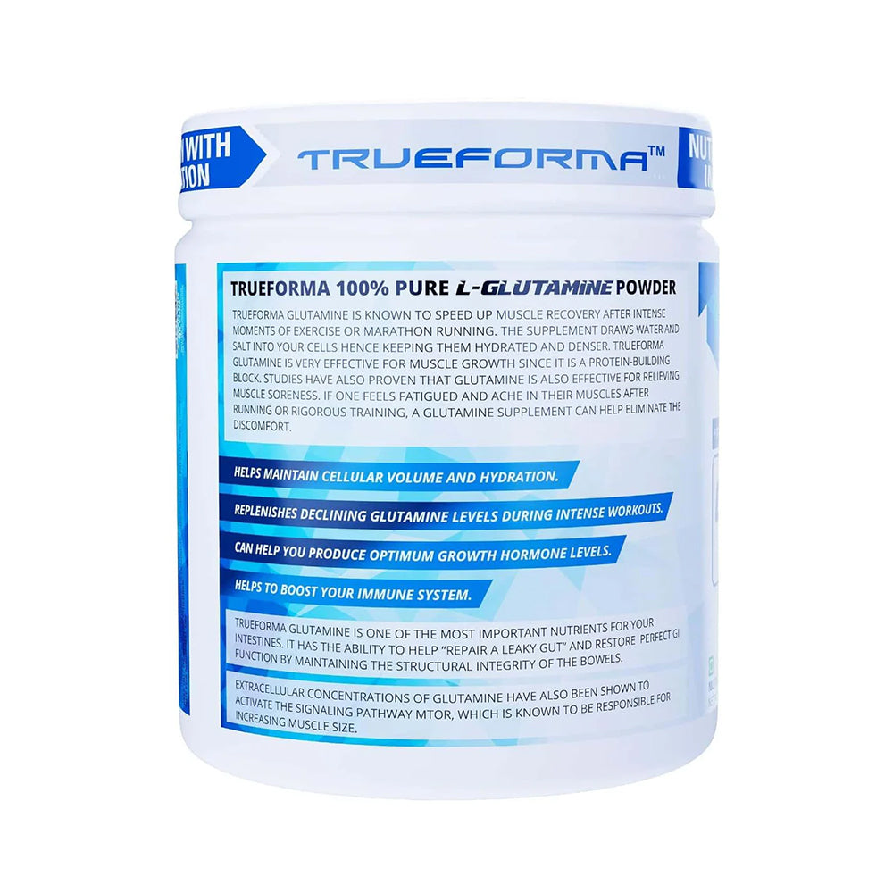 Trueforma L-Glutamine Powder | 100% Pure Glutamine | Muscle Recovery, Reduced Soreness & Gut Support (250g / 50 Servings)