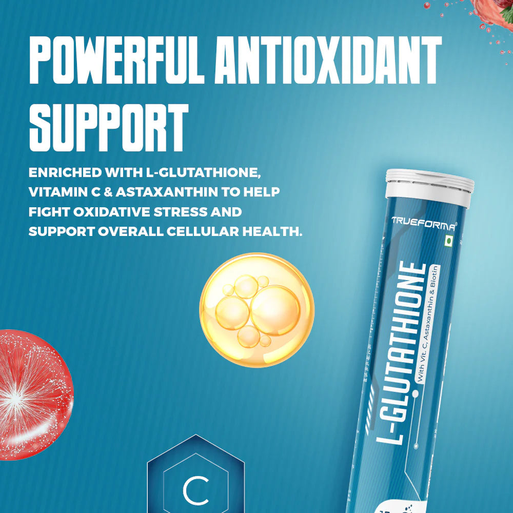 Trueforma® L-Glutathione with Vitamin C, Astaxanthin & Biotin Effervescent Tablets
