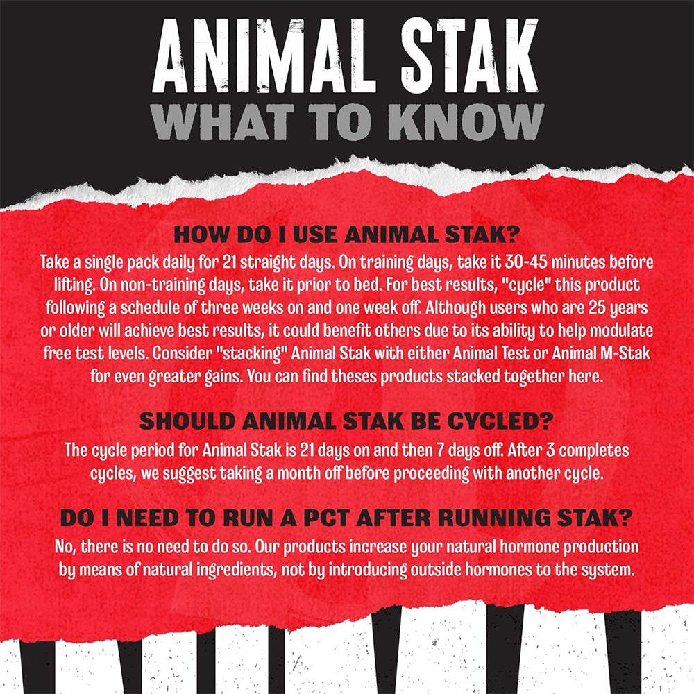 Animal Stak All-In-One Hormone Booster | 21 Pack Supply | Strength, Performance & Recovery Support