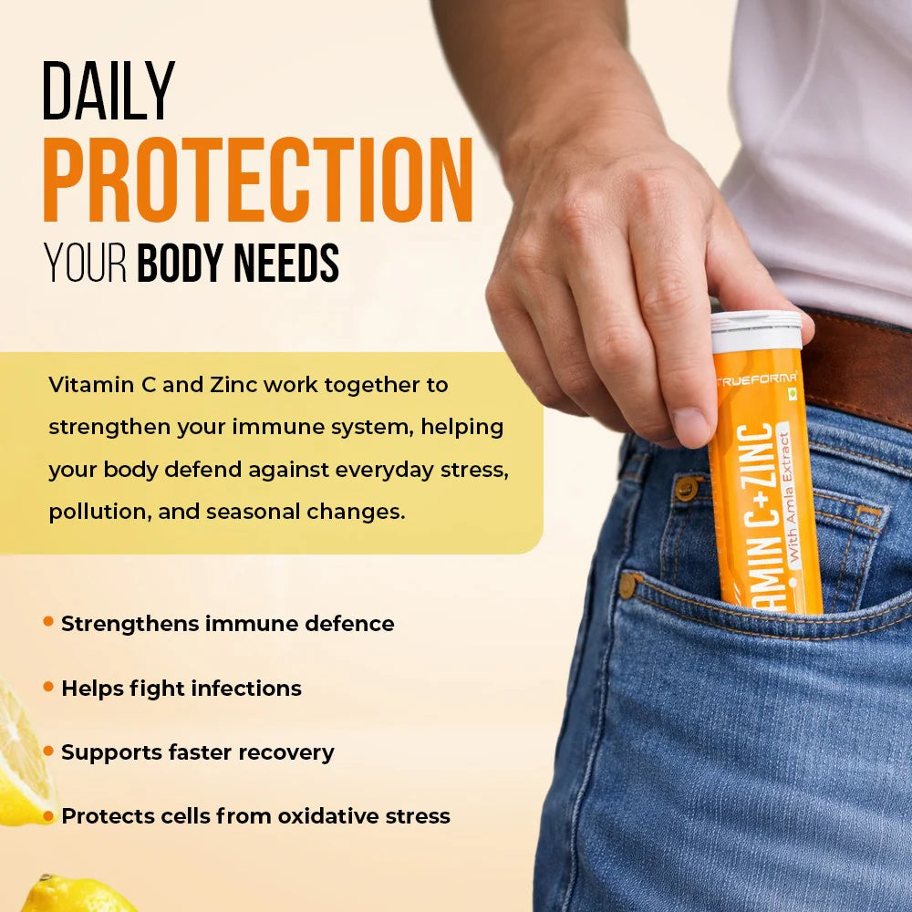 Trueforma® Vitamin C & amp; Zinc with Amla Extract | Effervescent Tablets