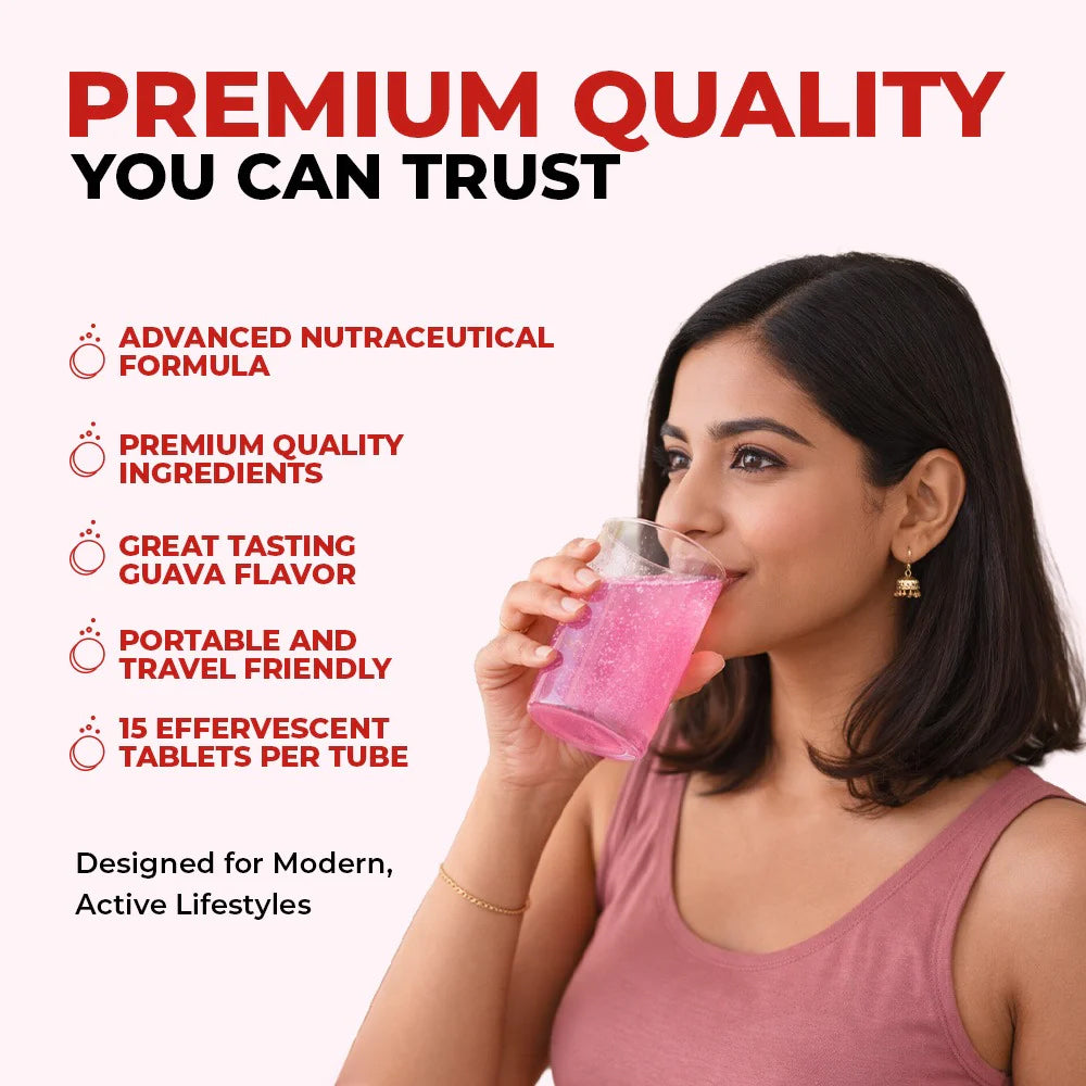 Apple Cider Vinegar Effervescent Tablets | Weight Management, Digestion & Detox Support | Guava & Grape Flavour | Trueforma