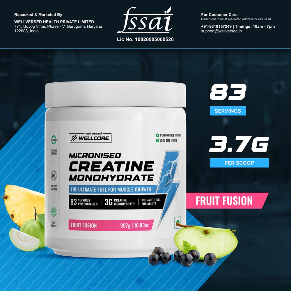 WELLCORE MICRONISED CREATINE MONOHYDRATED (Fruit Fusion)