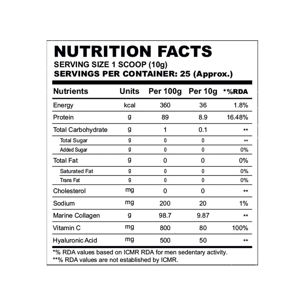 Trueforma Marine Collagen Powder | Type I & III | Skin Glow, Hair, Joints & Anti-Aging Support (250g / 25 Servings)