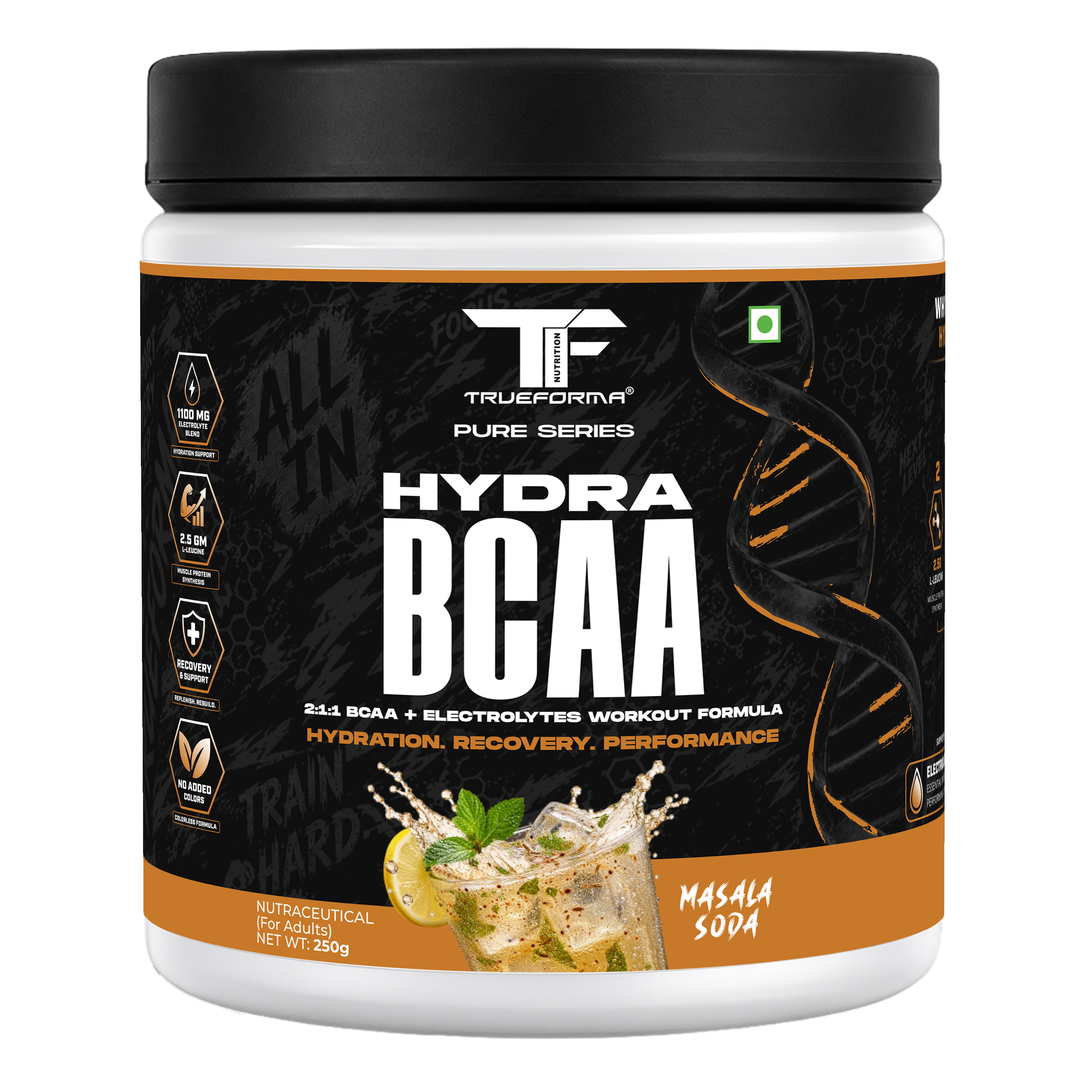 Trueforma® Hydra BCAA – 2:1:1 BCAA + Electrolytes | 30 Servings
