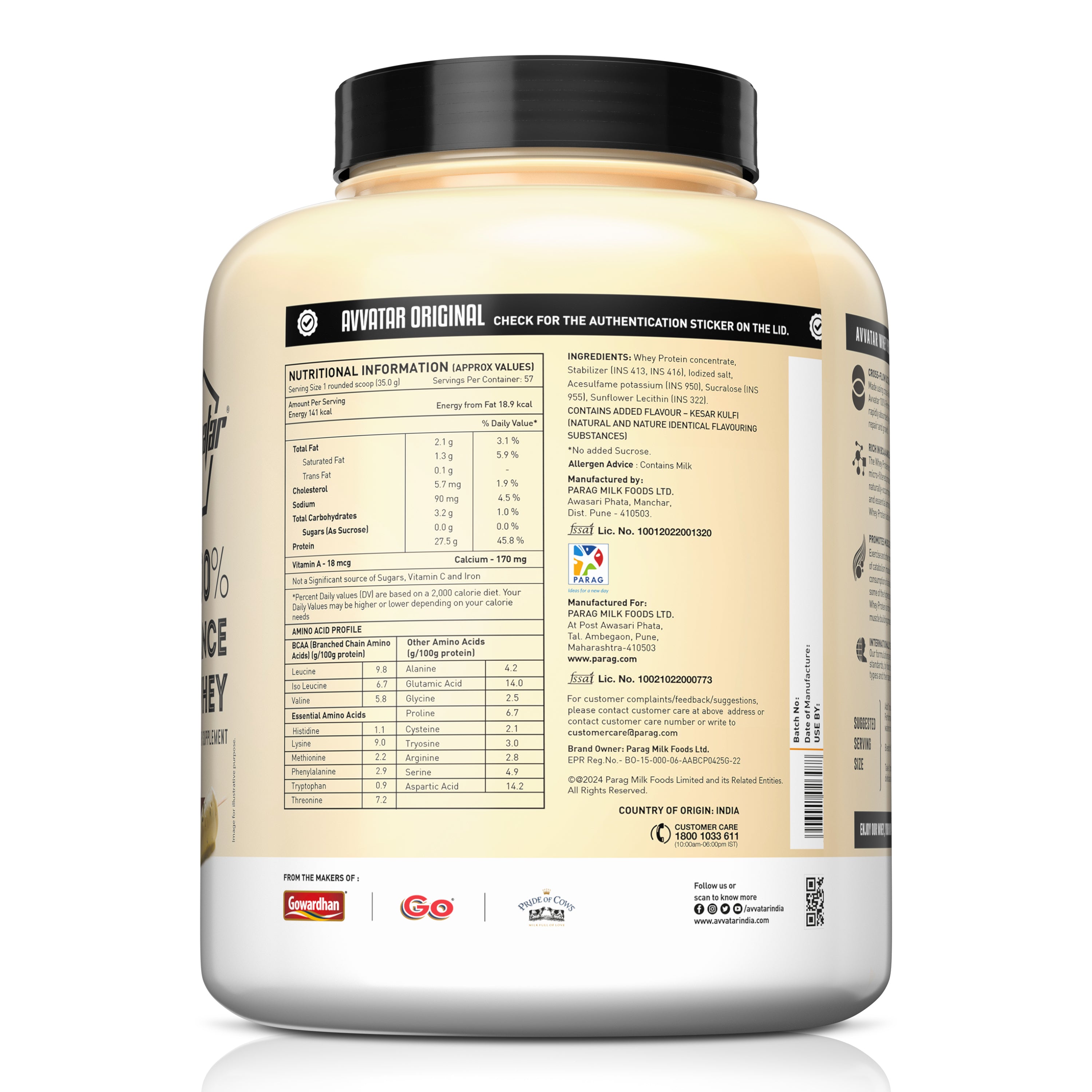Avvatar 100% Performance Whey Protein | High Protein Powder for Muscle Growth & Recovery