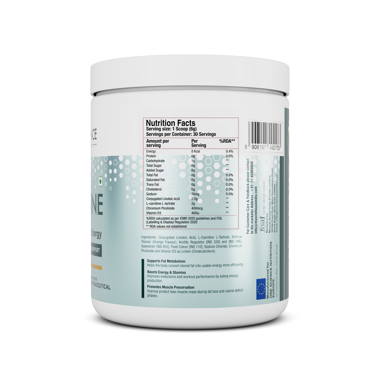 One Science Nutrition CLA + Carnitine | 180g | 30 Servings
