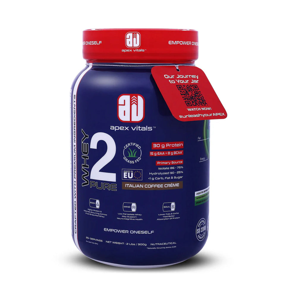 Apex Vitals Whey 2 Pure (Isolate) Grass-fed Whey made in EU