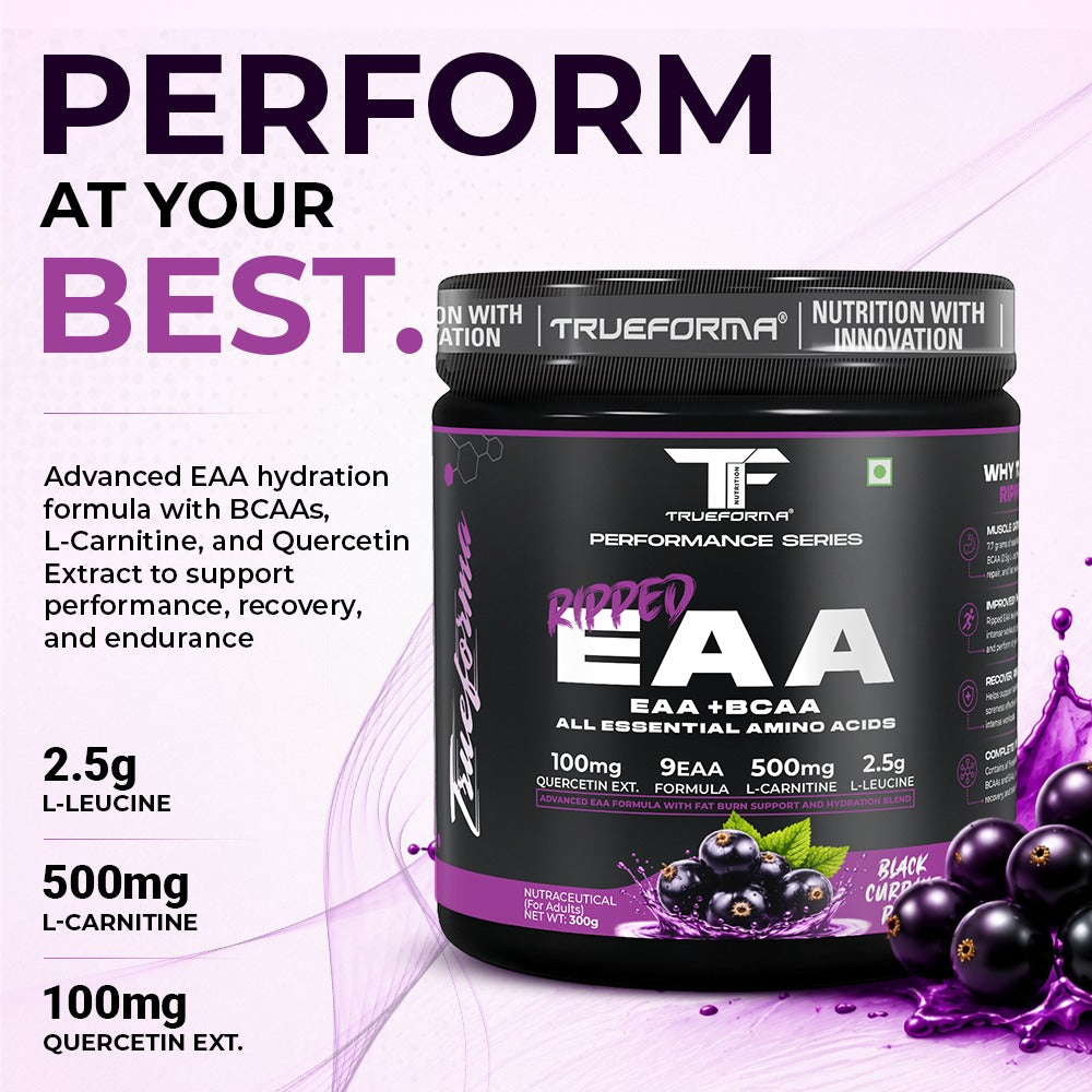 Trueforma® Ripped EAA + BCAA | Essential Amino Acids with Fat Burner Support | 30 Servings
