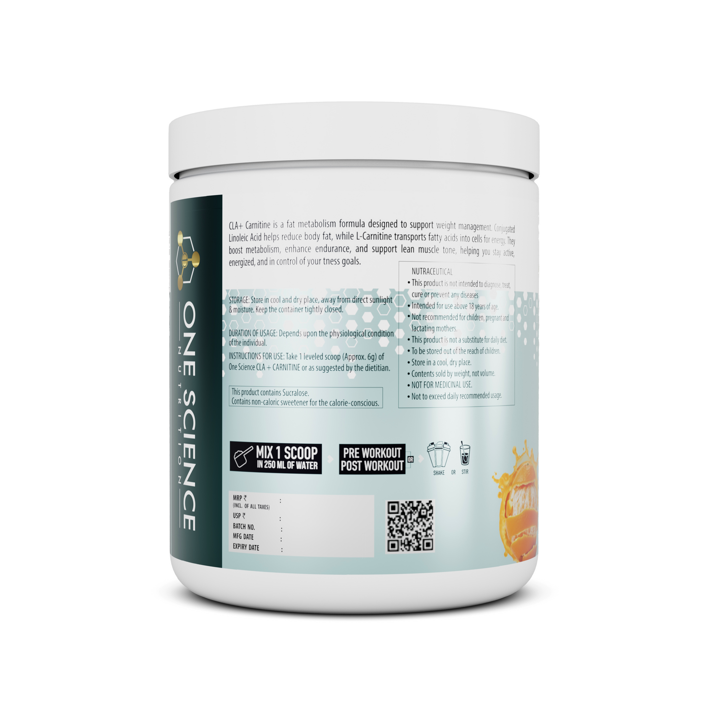 One Science Nutrition CLA + Carnitine | 180g | 30 Servings