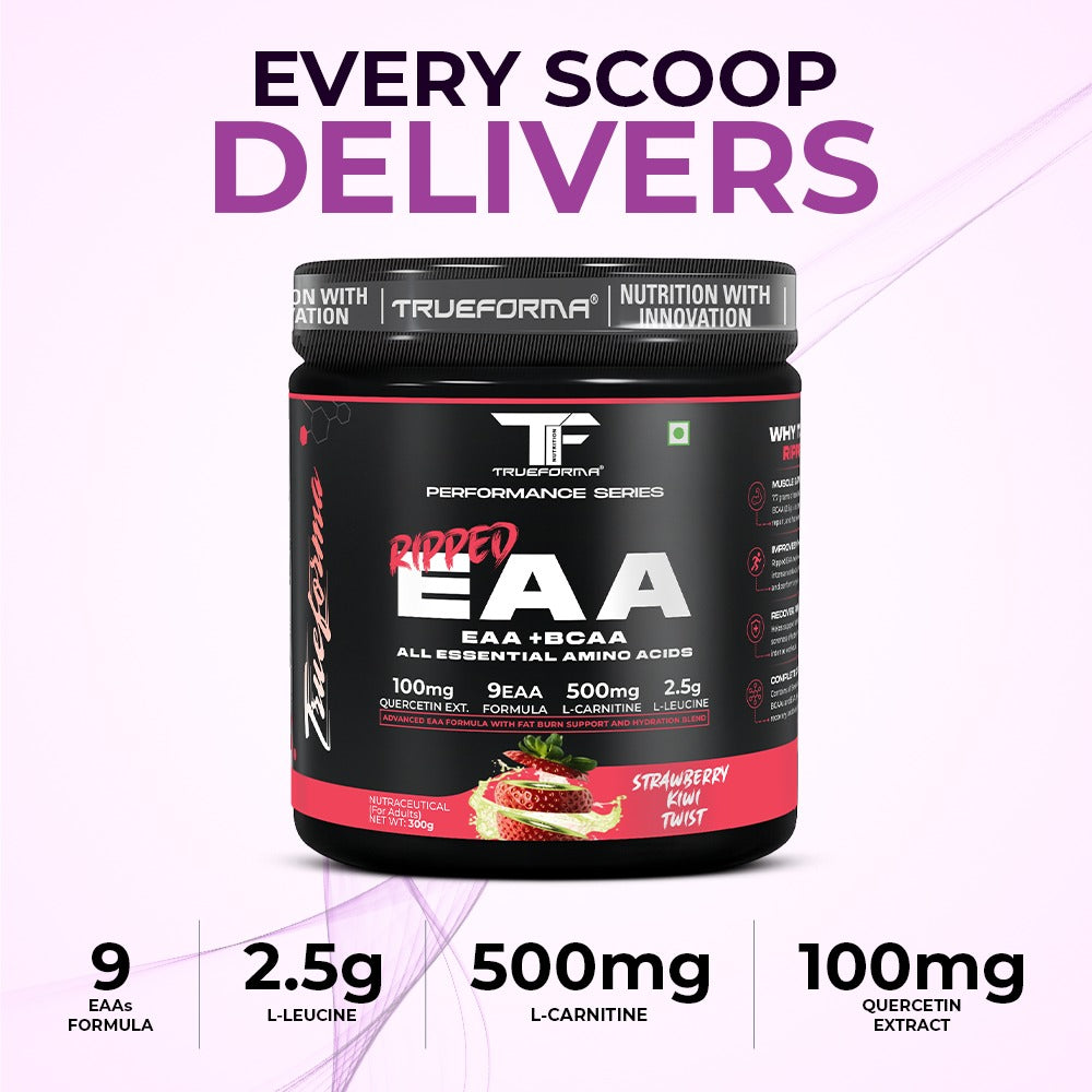 Trueforma® Ripped EAA + BCAA | Essential Amino Acids with Fat Burner Support | 30 Servings