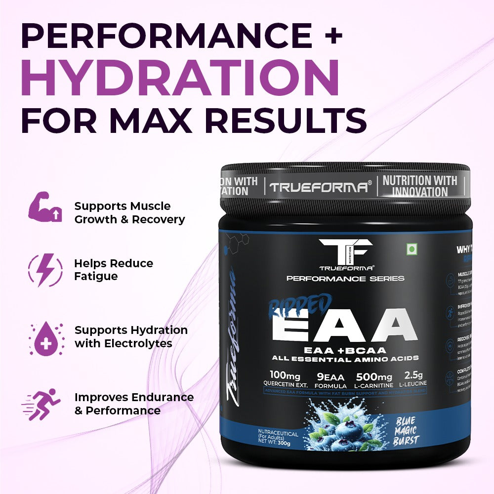 Trueforma® Ripped EAA + BCAA | Essential Amino Acids with Fat Burner Support | 30 Servings