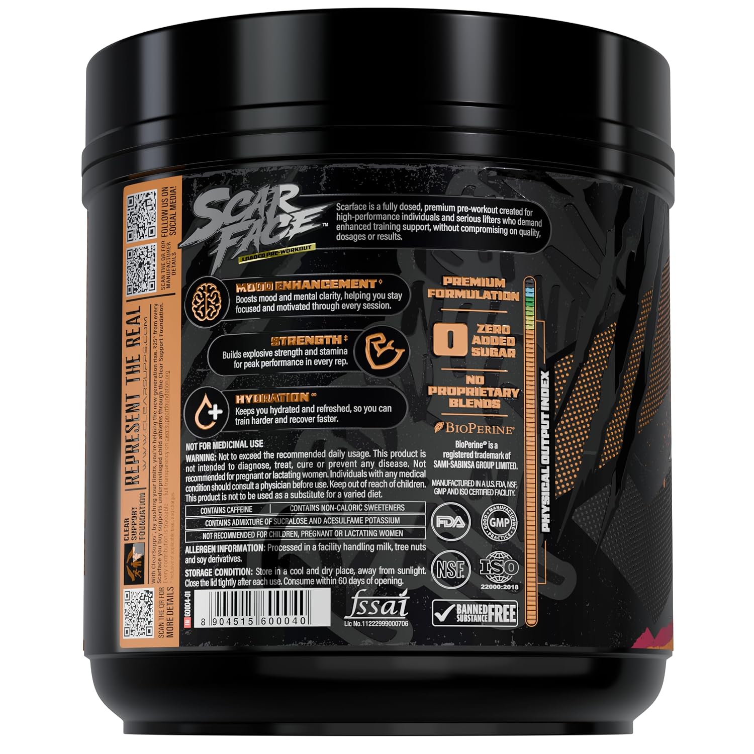Clear Supps Scarface Fully Loaded Pre-Workout | 605g