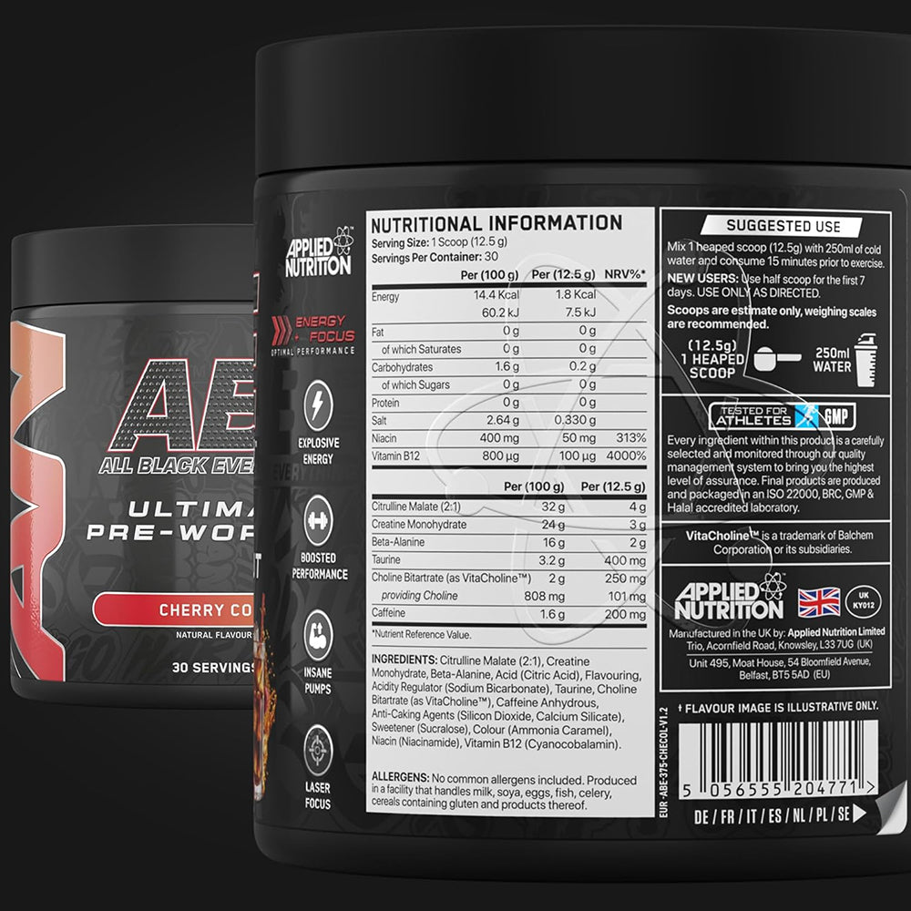 Applied Nutrition ABE Pre Workout Ultimate | High Energy, Pump & Focus Booster (30 Servings)