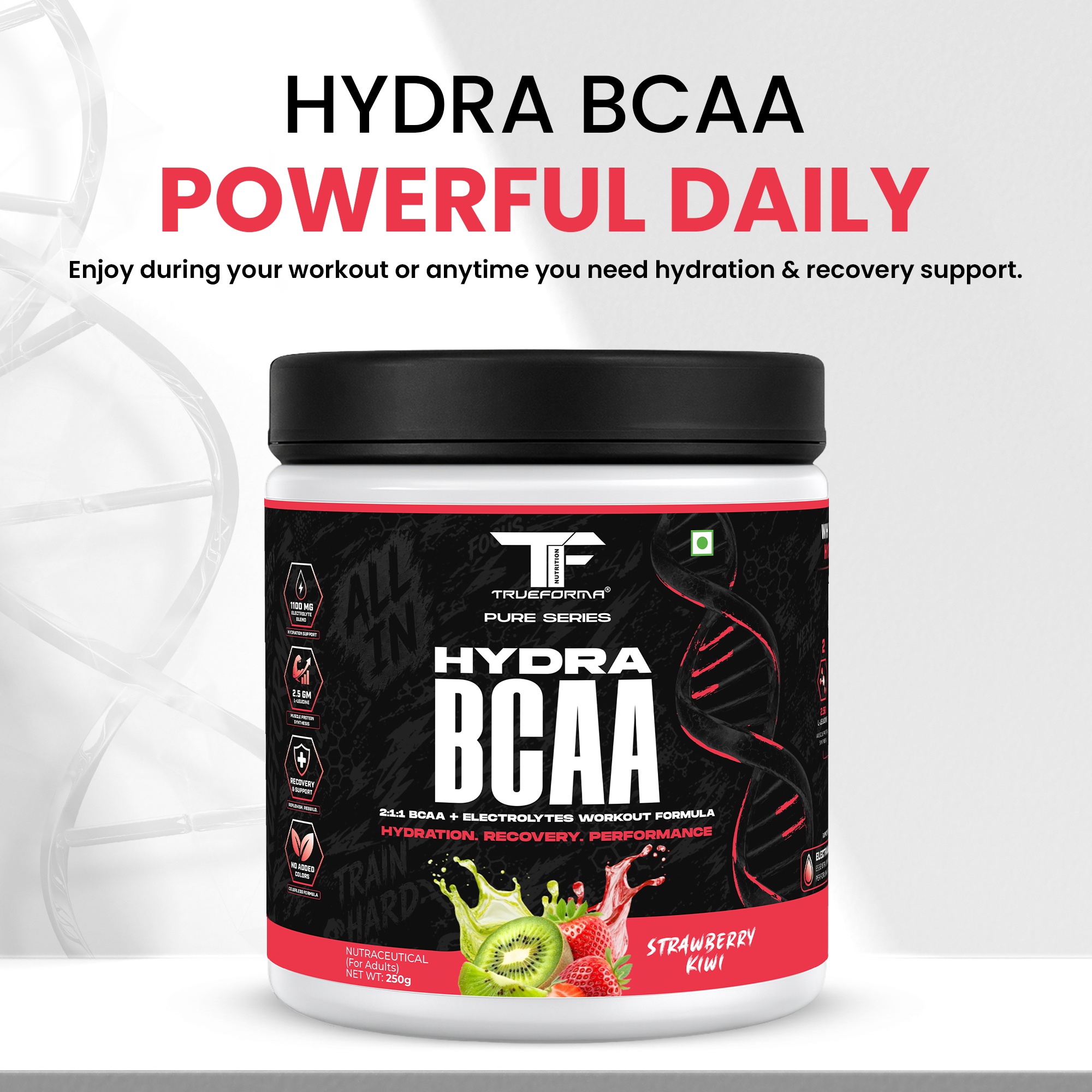 Trueforma® Hydra BCAA – 2:1:1 BCAA + Electrolytes | 30 Servings
