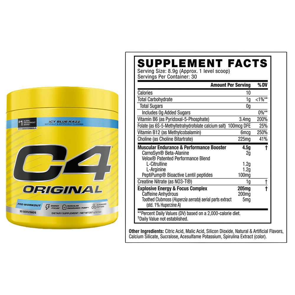 Cellucor C4 Original Pre Workout Powder- Energy, Focus & Endurance | 30 Servings