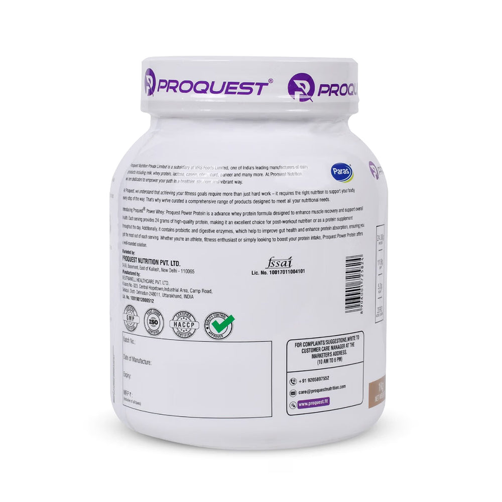 ProQuest Power Whey Protein Powder | High Protein Recovery & Muscle Support Formula