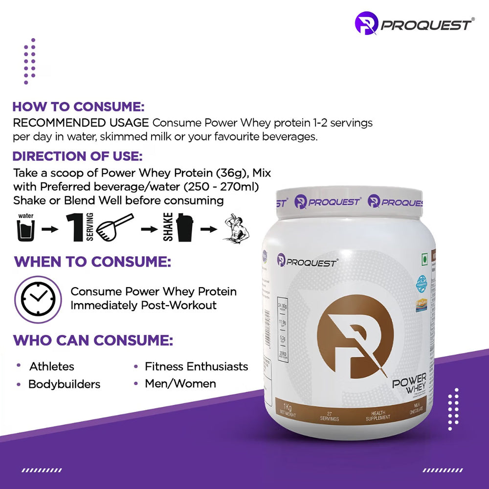 ProQuest Power Whey Protein Powder | High Protein Recovery & Muscle Support Formula