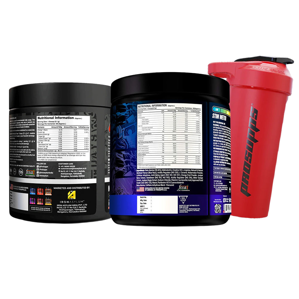 Pre Workout + Creatine Monohydrate + Shaker Combo | Muscle Gain & Ener ...