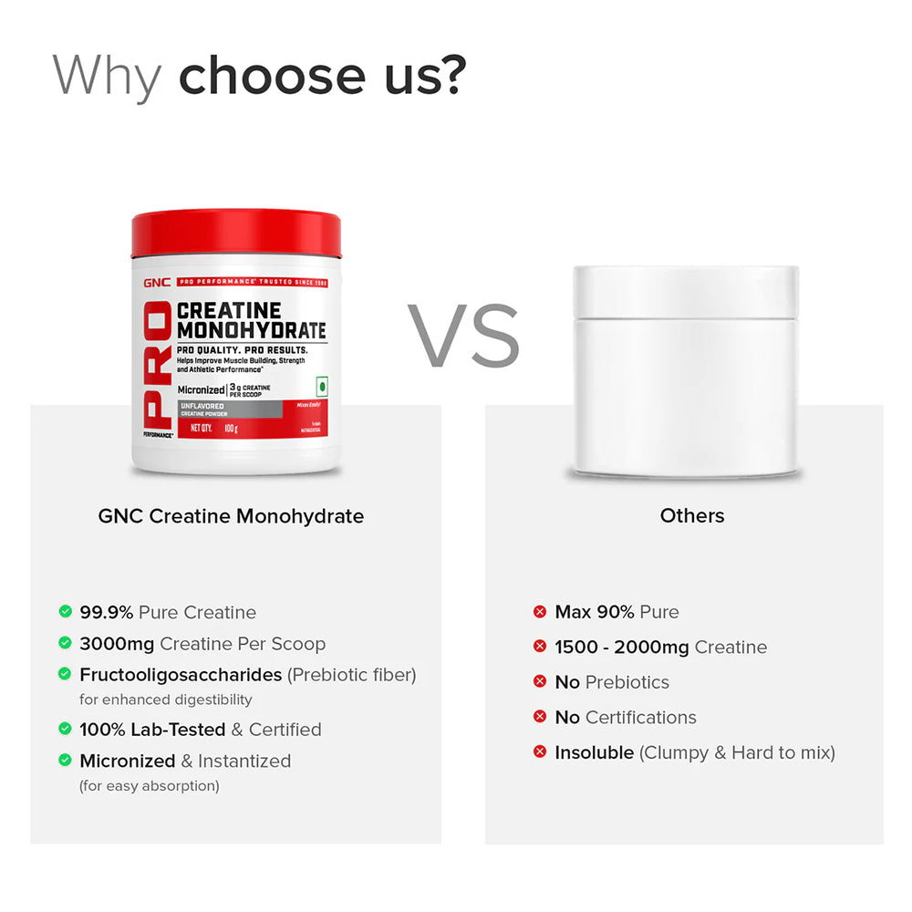 GNC Pro Performance Creatine Monohydrate | 3g Creatine Per Scoop | Strength & Muscle Power