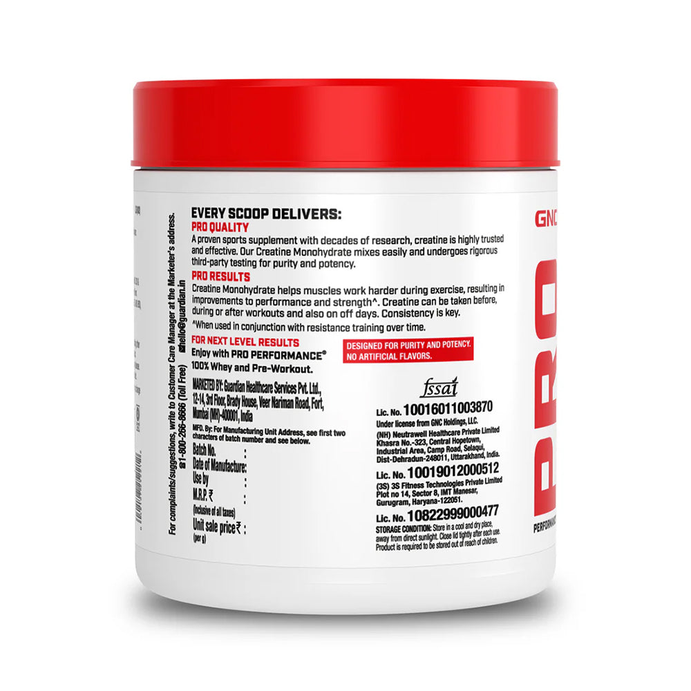 GNC Pro Performance Creatine Monohydrate | 3g Creatine Per Scoop | Strength & Muscle Power