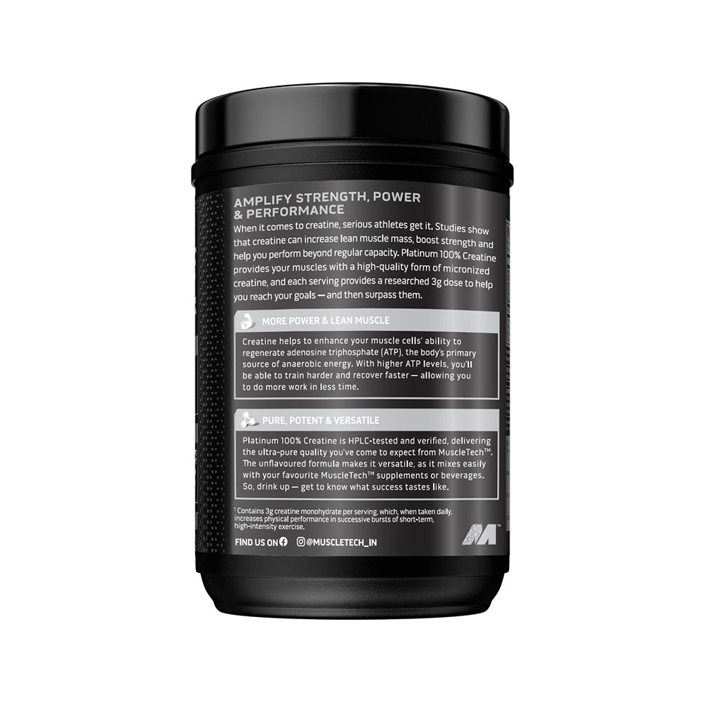MuscleTech Platinum 100% Creatine (UNFLAVORED) 83 Servings-250 Grams