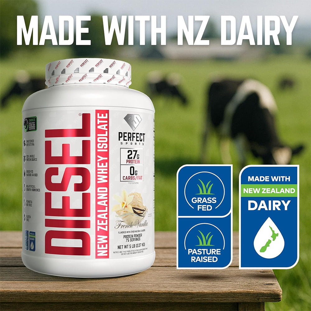 Perfect Sports Diesel New Zealand Whey Isolate | 27g Protein | Zero Carbs & Fat