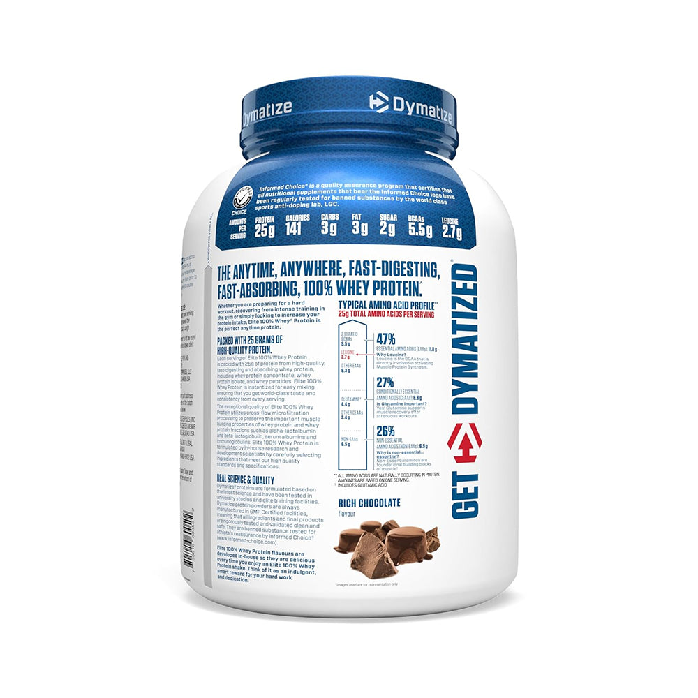 Dymatize Elite 100% Whey Protein | 25g Protein, 5.5g BCAAs, Fast Absorption | Muscle Growth & Recovery (2.3kg / 5lb)