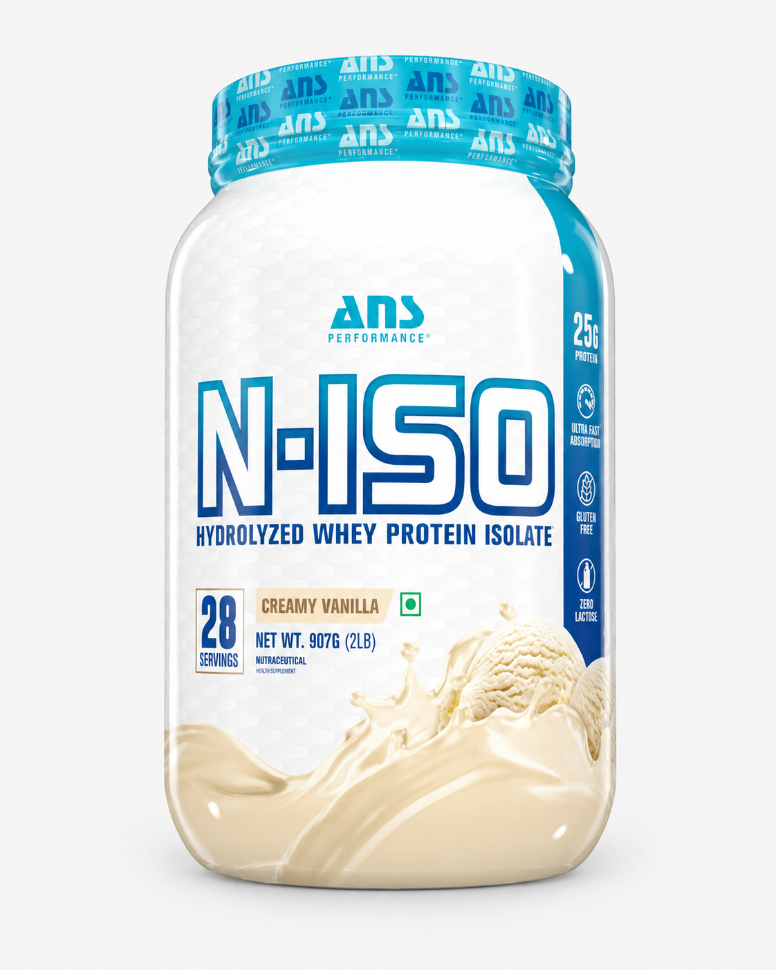 ANS N-ISO Hydrolyzed Whey Protein Isolate | 25g Protein | Fast Absorption Lean Muscle Formula