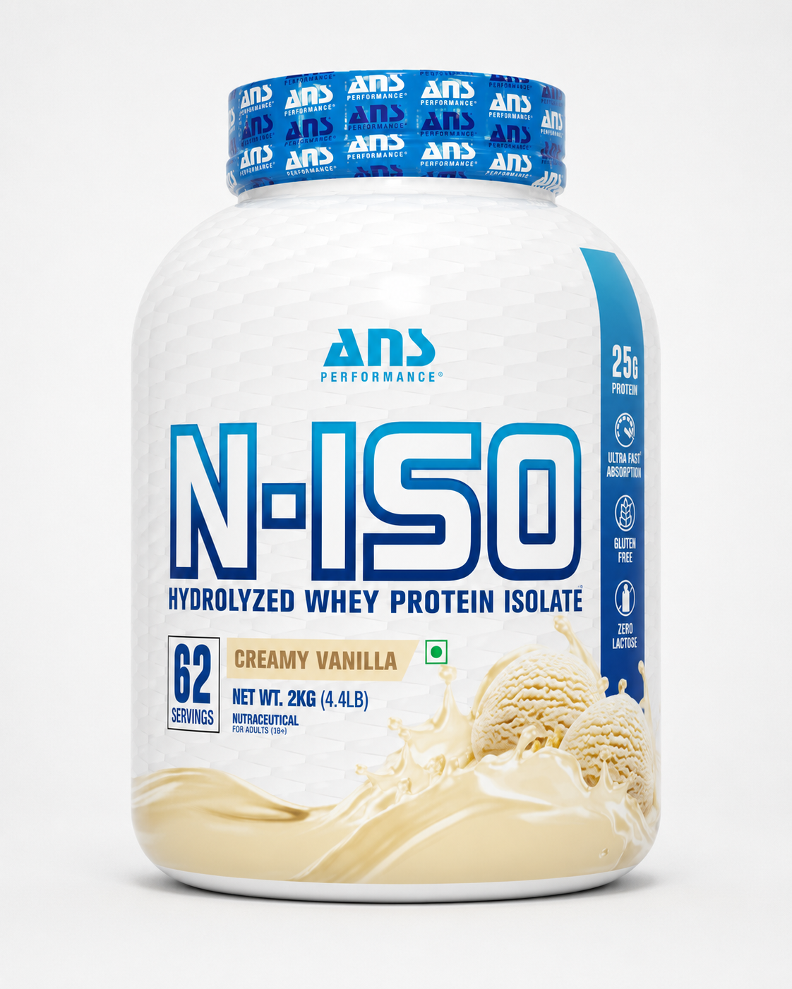 ANS N-ISO Hydrolyzed Whey Protein Isolate | 25g Protein | Fast Absorption Lean Muscle Formula