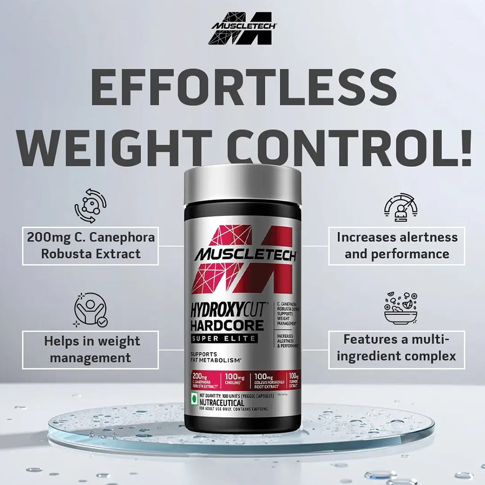 Hydroxycut Hardcore Fat Burner | Weight Loss & Energy Booster | Metabolism Support | Advanced Thermogenic Formula | 100 Capsules