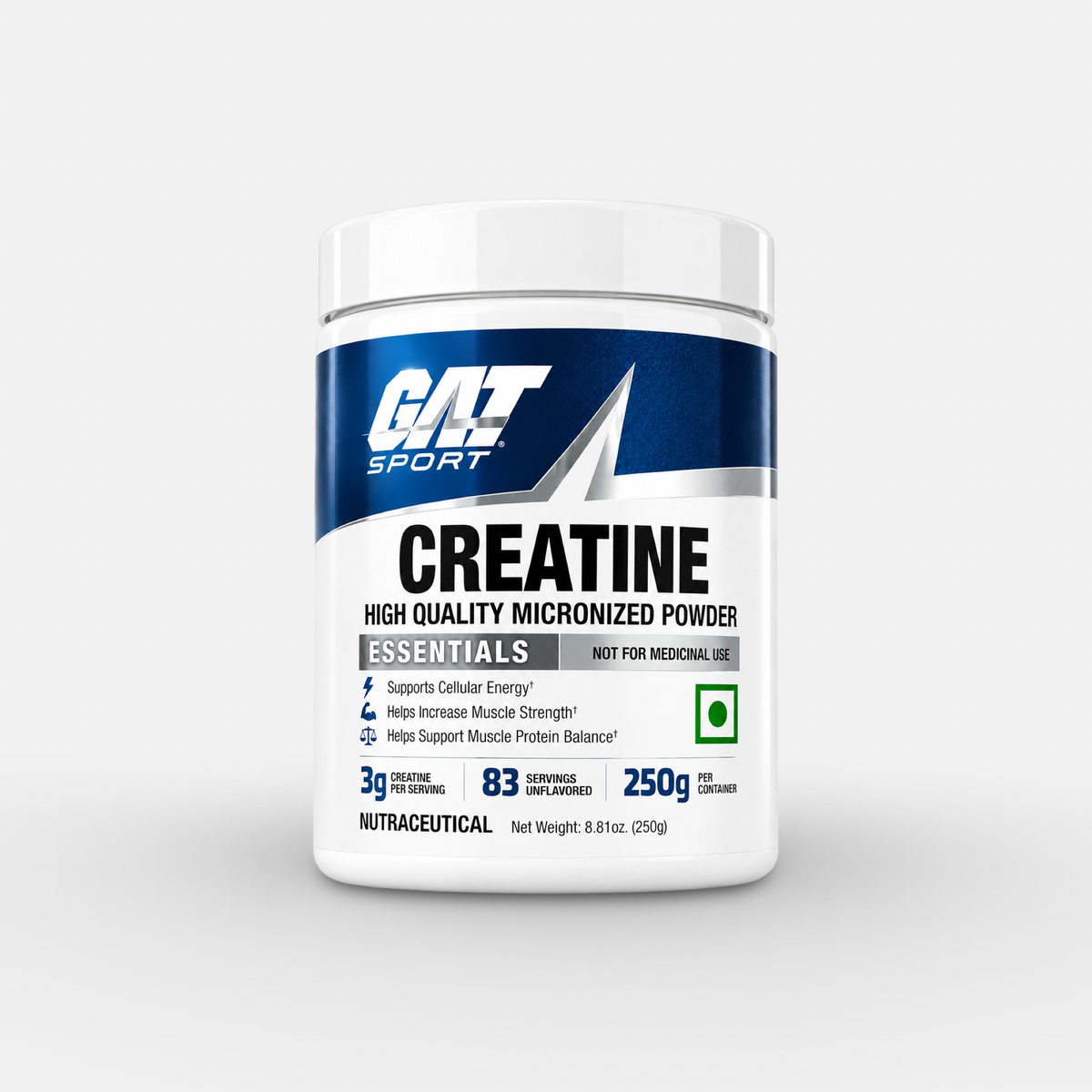 GAT Sport Creatine High Quality Micronized Powder | 250g