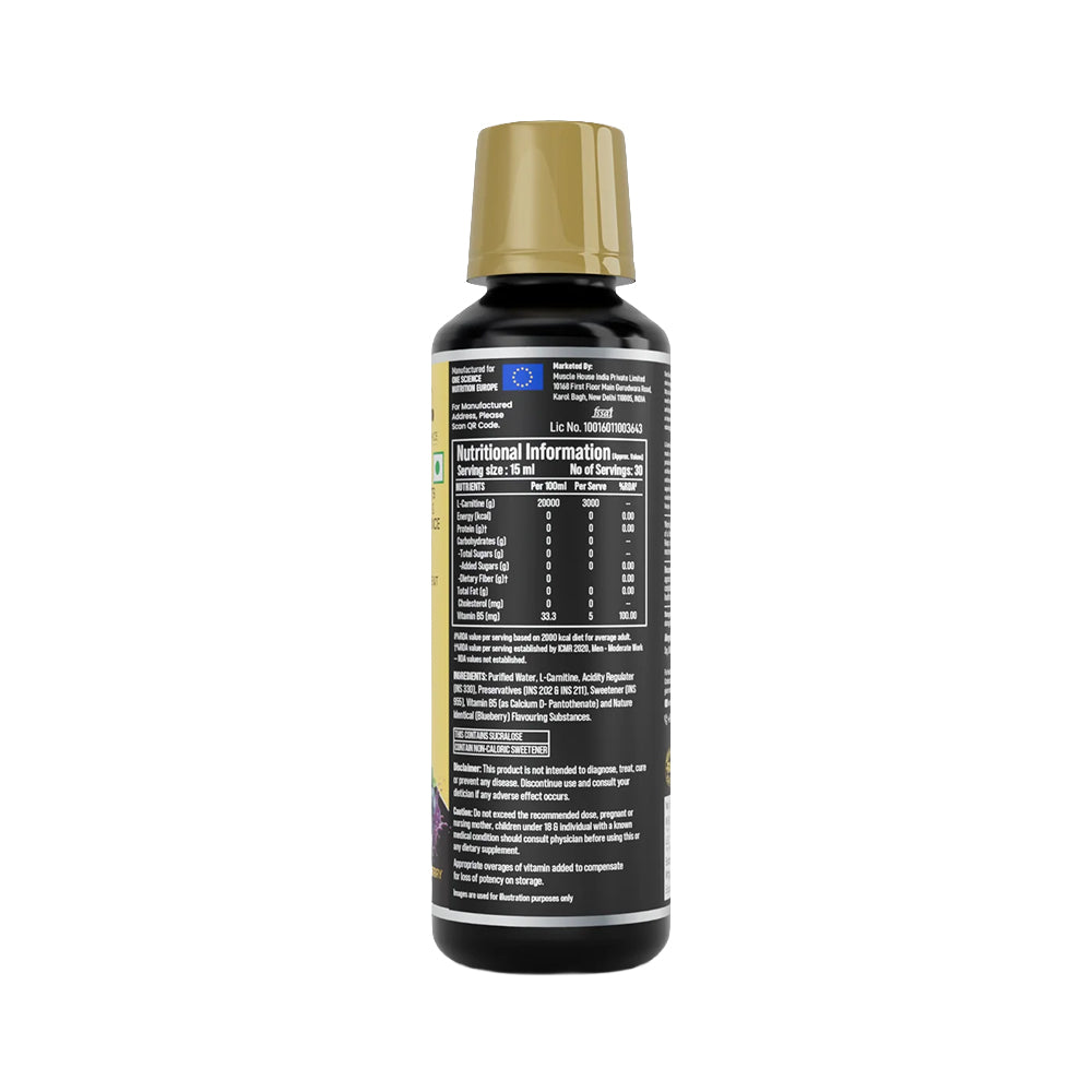 One Science L-Carnitine 3000mg Liquid | Fat Burner & Energy Booster (450ml)