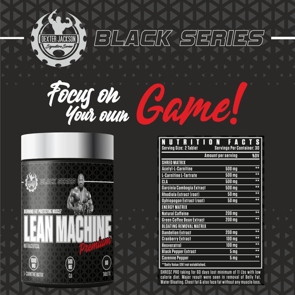 Dexter Jackson Lean Machine Premium | Fat Burn Support + Energy & Metabolism (60 Tablets)