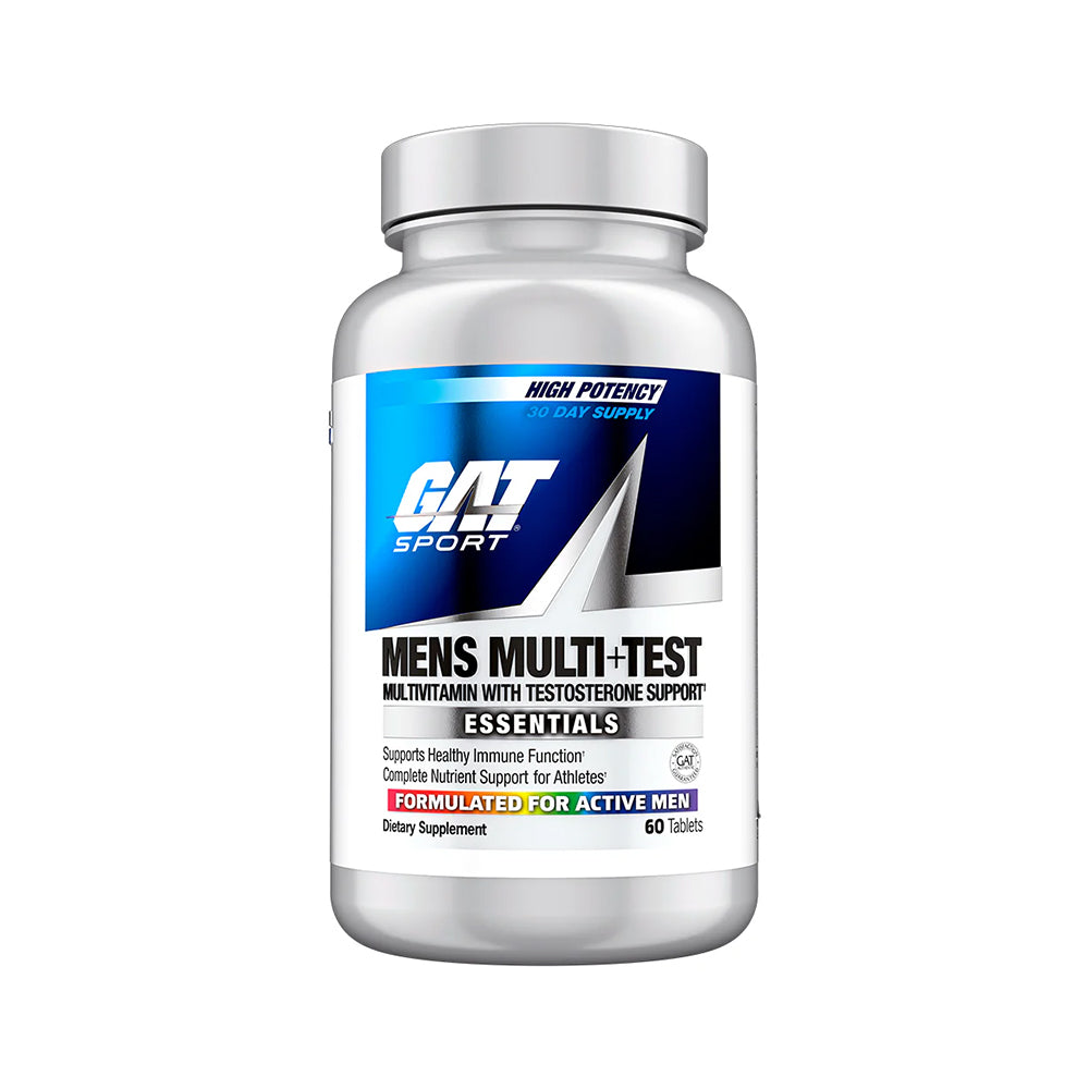 GAT Sport Men's Multi+Test Essentials | Multivitamin with Testosterone Support | Daily Men's Health Formula | 60 Tablets
