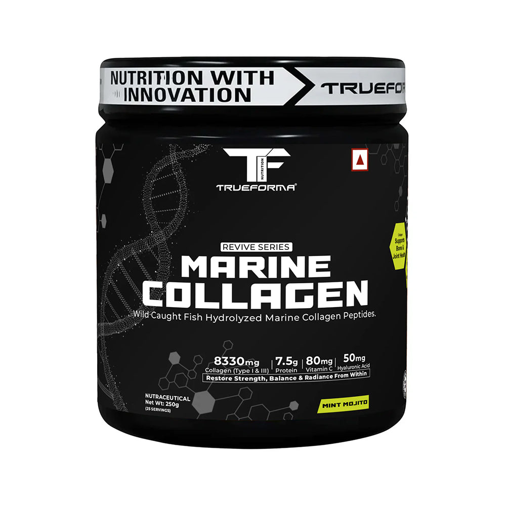 Trueforma Marine Collagen Powder | Type I & III | Skin Glow, Hair, Joints & Anti-Aging Support (250g / 25 Servings)