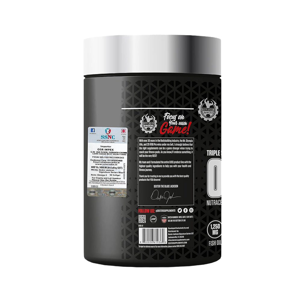 Dexter Jackson Omega-3 Fish Oil Softgel 1250mg | Heart, Brain & Joint Support Supplement