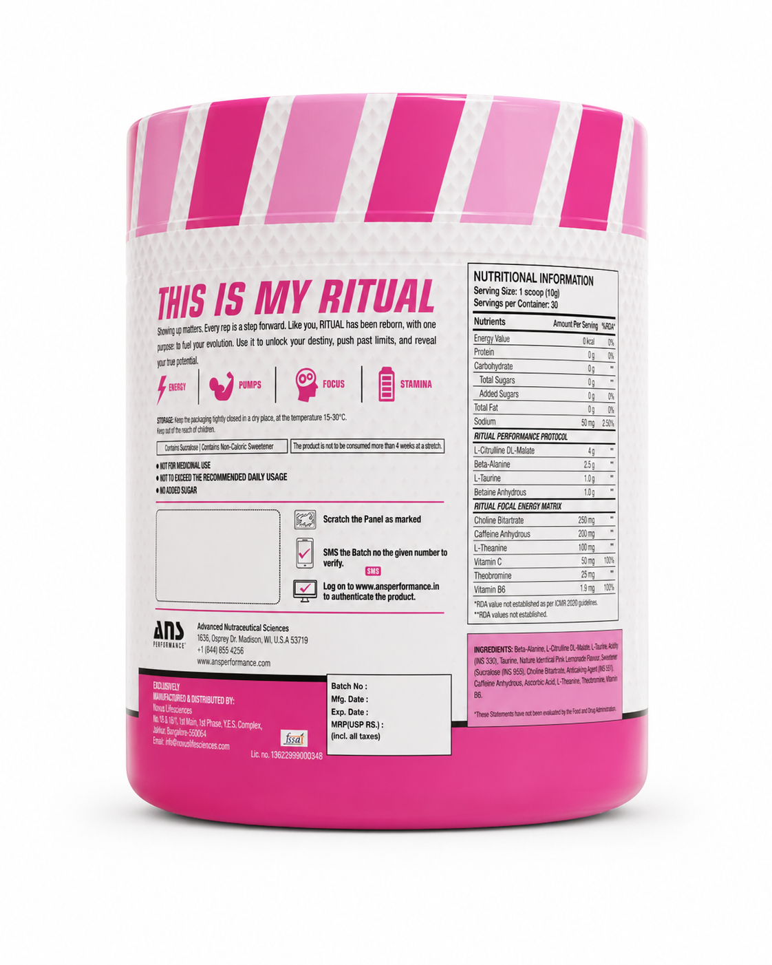 ANS Performance RITUAL Pre-Workout | 30 Servings