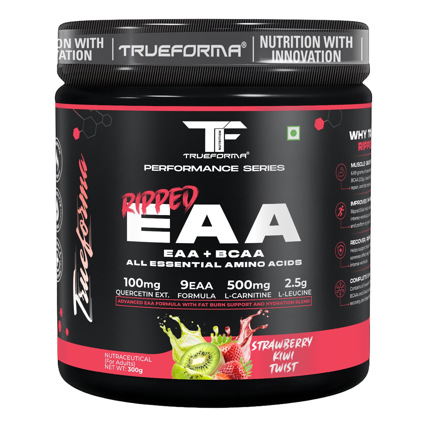 Trueforma® Ripped EAA + BCAA | Essential Amino Acids with Fat Burner Support | 30 Servings