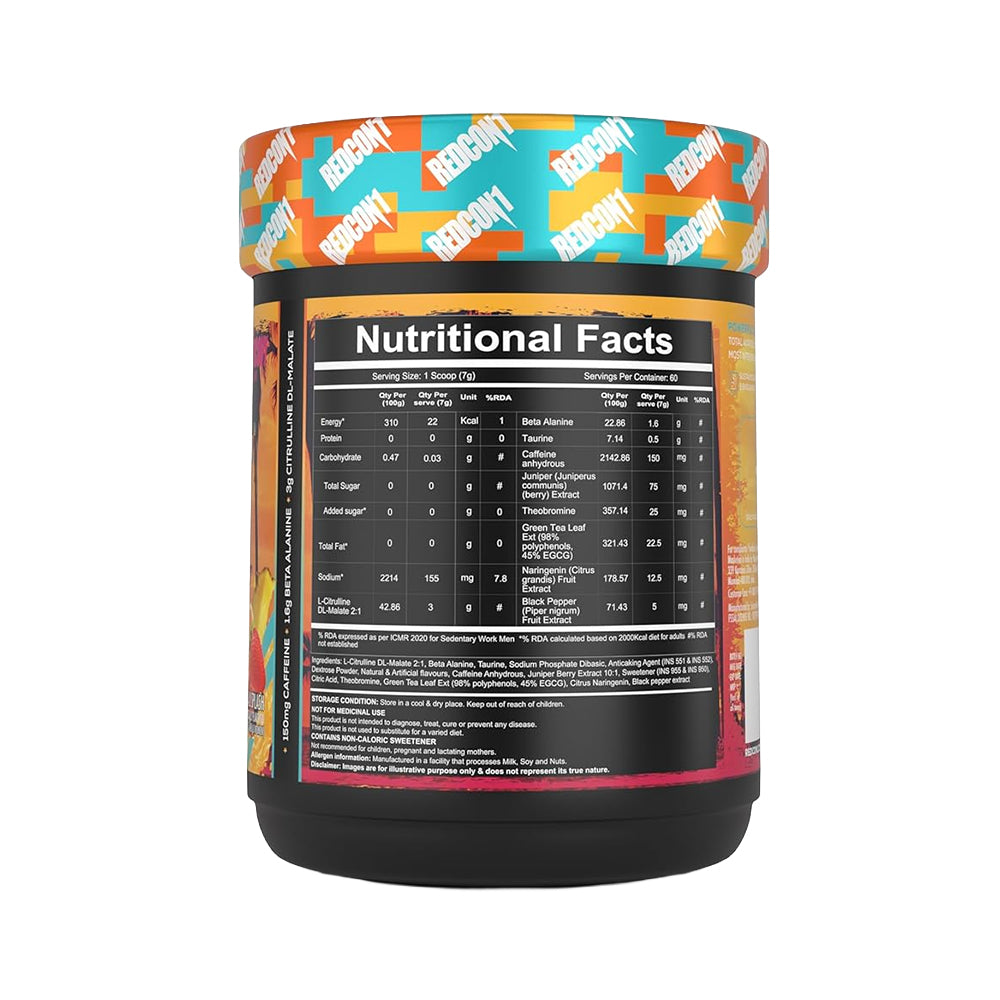 Redcon1 Total War Pre Workout 60 Servings | Energy, Focus & Pump Formula