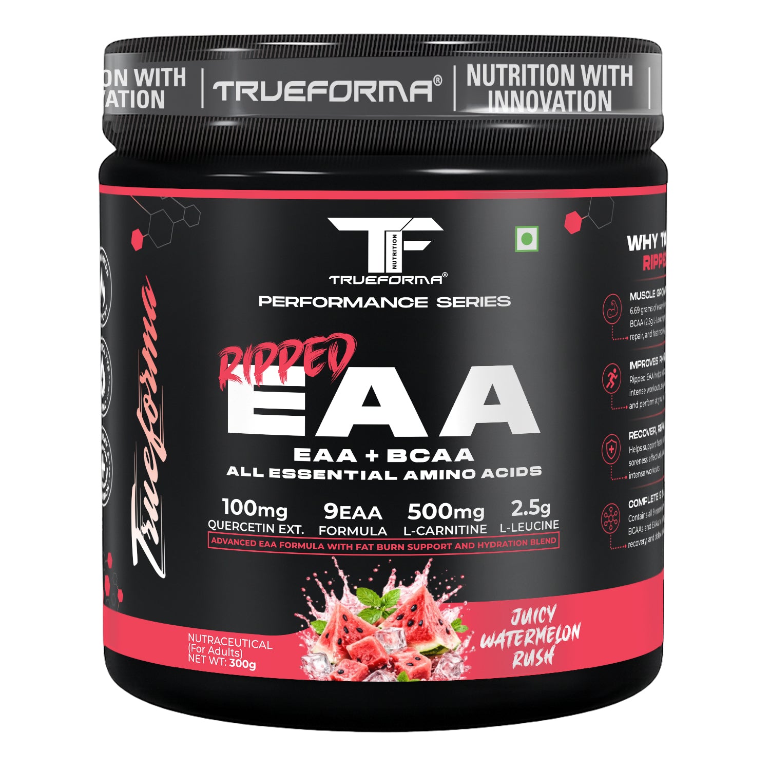 Trueforma® Ripped EAA + BCAA | Essential Amino Acids with Fat Burner Support | 30 Servings