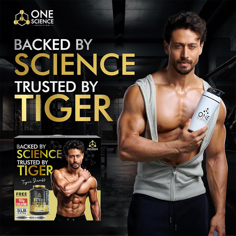 One Science Nutrition Premium Whey Protein Combo | 25g Protein/Scoop, BCAA, Glutamine | Lean Muscle Gain & Faster Recovery | Free 150g Creatine